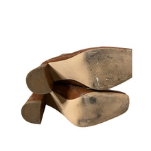 Load image into Gallery viewer, Steve Madden Lynden Brown Patent Ankle Boots Womens 8M Block Heel Side Zip