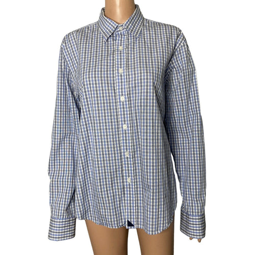 Untuckit Shirt Mens Size Medium Blue White Checks Gingham