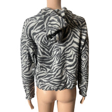Load image into Gallery viewer, La La Land Creative Co Womens S Zebra Print Cropped Hoodie New Nordstrom