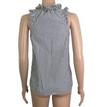 Load image into Gallery viewer, J Crew Shirt Womens 00 Striped Gray White Sleeveless