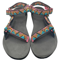 Load image into Gallery viewer, Teva Universal Sandals Womens 10 Black Multicolor Geometric Strappy 1003987
