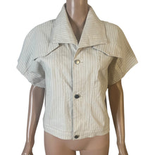 Load image into Gallery viewer, Like an Angel Jacket Womens Size 1X Beige White Stripped Linen Blend New