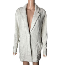 Load image into Gallery viewer, Rachel Zoe Coat Womens Medium Wool Blend White thin Black Striped