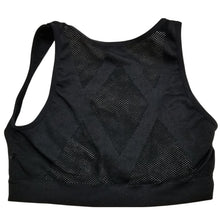 Load image into Gallery viewer, XOXO Sport Bra Womens Large Black Stretch Pullover Mesh Back Round Neck Active