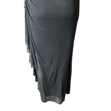 Load image into Gallery viewer, Vintage Black Halter Maxi Dress Womens Small Rhinestone Open Back Formal Gown