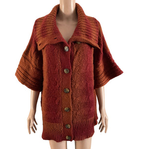 Lane Bryant Sweater Womens Size 18/20 Rust Colored Red Orange Cardigan