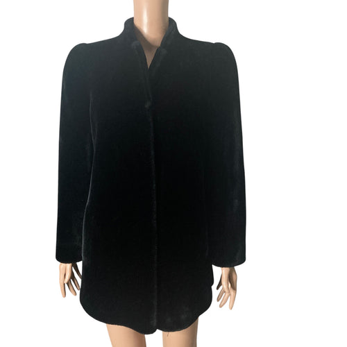 Vintage Sasson Borgazia Faux Fur Coat Womens Medium Black Mob Wife