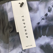 Load image into Gallery viewer, TopShop Flared Leggings Womens Size 4P Satin Purple Tie Dye Wideleg