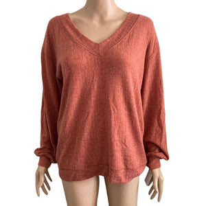 PST Sweater Womens Medium Rust Brown New Soft Touch