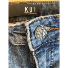 Load image into Gallery viewer, KUT From The Kloth Denim Skirt Womens 6 Blue Raw Hem Stretch Jean Mini