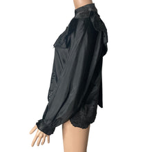 Load image into Gallery viewer, Topshop Eyelet Blouse Womens Size 4 Black Button Front