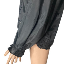 Load image into Gallery viewer, Topshop Eyelet Blouse Womens Size 4 Black Button Front