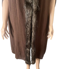 Load image into Gallery viewer, Anthony Original Cape Coat Poncho Womens Large Brown Faux Fur Trim