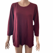 Load image into Gallery viewer, Bobeau Shirt Womens Size L Burgundy Red Button Accent Lightweight Knit