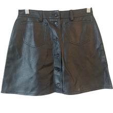 Load image into Gallery viewer, United Colors Of Benetton PVC Skirt Womens 42 Black Button Front Made In Italy