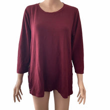 Load image into Gallery viewer, Bobeau Shirt Womens Size L Burgundy Red Button Accent Lightweight Knit