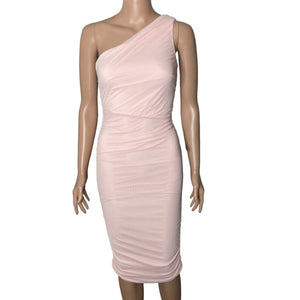 Love X Design Dress Womens XS One Shoulder Light Pink Body Con