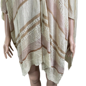 Vince Camuto Shawl Knit Womens One Size Beige Brown Shimmer