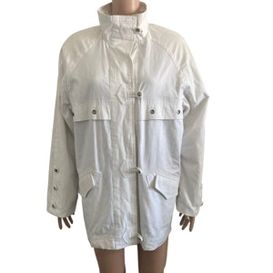 Vintage Mulberry Street Coat Womens Medium White Button Front