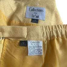 Load image into Gallery viewer, Le Suit Collections Yellow 2pc Skirt Suit Womens 12 Short Sleeve Jacket Church