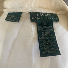 Load image into Gallery viewer, Lauren Ralph Lauren Linen Pants Womens 16 Ivory Straight Leg Dress Trousers