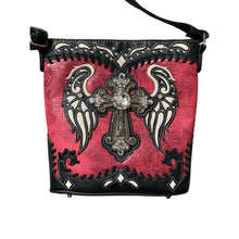 Load image into Gallery viewer, Western Crossbody Purse Womens NEW Red Rhinestone Cross Angel Wings Cowgirl