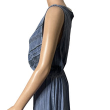 Load image into Gallery viewer, Knox Rose Womens M Blue Chambray Midi Dress Sleeveless Drawstring Handkerchief