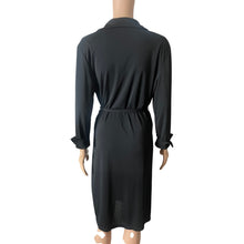 Load image into Gallery viewer, Evan Picone Dress Womens Large Black Collared Wrap Tie Waist Long Sleeve