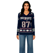 Load image into Gallery viewer, New England Patriots Christmas Sweater Womens Small Gronkowski #87 Bling New