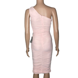 Love X Design Dress Womens XS One Shoulder Light Pink Body Con