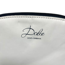 Load image into Gallery viewer, Dolce &amp; Gabbana Dolce White Leather Cosmetic Makeup Pouch Zip Case Italy