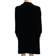 Load image into Gallery viewer, Lily Coat Womens Large Black Crushed Velvet Velour Button Front Silk Blend