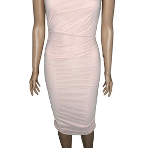 Love X Design Dress Womens XS One Shoulder Light Pink Body Con