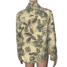 Load image into Gallery viewer, Chicos Shirt Jacket Shacket Chicos Sz 1 Medium 8 Floral Beige Black