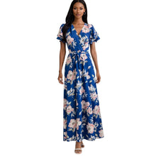 Load image into Gallery viewer, French Connection Dress Womens 8 Verona Drape Midi Floral Blue New