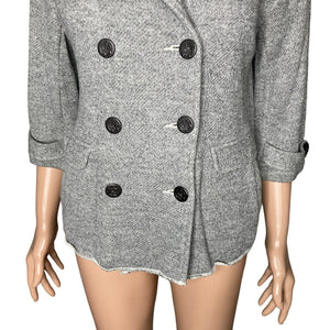 Cabi Jacket Womens Medium Shrunken Knit Peacoat Marbled Gray