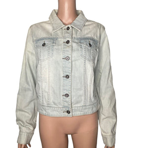 JC Penney Denim Jacket Womens Large Lightwash Trucker Style