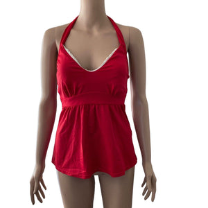 Venus Tankini Womens Size 4 Red Halter Swim Top Stretch