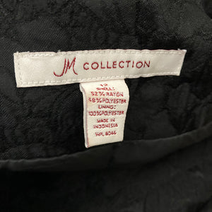 JM Collection Blazer Womens 12 One Button Black Jacquard