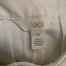 Load image into Gallery viewer, 1901 Pants Womens Size 14 White Pull On Slim Straight Leg Side Slit Stretch