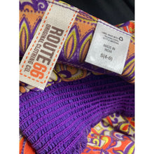 Load image into Gallery viewer, Route 66 Womens S 4-6 Paisley Handkerchief Hem Dress Purple Orange Boho Midi