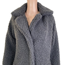 Load image into Gallery viewer, Lucky Brand Fleece Coat Womens XS Charcoal Black Snap Button Front New