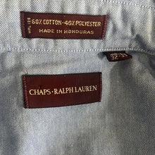 Load image into Gallery viewer, VTG Chaps Ralph Lauren Men’s Button Down Shirt Blue Oxford Long Sleeve Size 15.5 32/33 Classic Fit