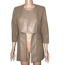 Load image into Gallery viewer, Venus Jacket Womens Size 6 Wool Faux Faux Blend Tan Open Front