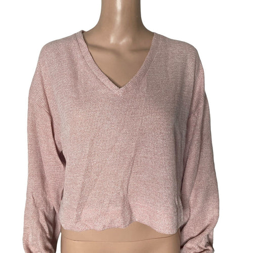 HYFVE Sweater Womens Large Pink Crop Pullover