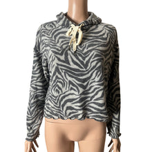 Load image into Gallery viewer, La La Land Creative Co Womens S Zebra Print Cropped Hoodie New Nordstrom