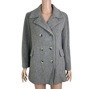 VTG Jacket Womens Small Wool Gray Trench