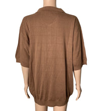 Load image into Gallery viewer, Paul Frederick Polo Sweater Mens Size XL 100% Silk Brown Short Sleeve New