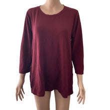 Load image into Gallery viewer, Bobeau Shirt Womens Size L Burgundy Red Button Accent Lightweight Knit