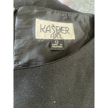 Load image into Gallery viewer, Vintage 90s Kasper ASL Dress Womens 12 Black Sheath Short Sleeve Career